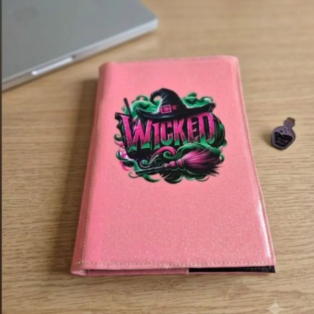 Wicked Pink Vinyl Notebook Holder - Stylish Stationery and Notepad Cover